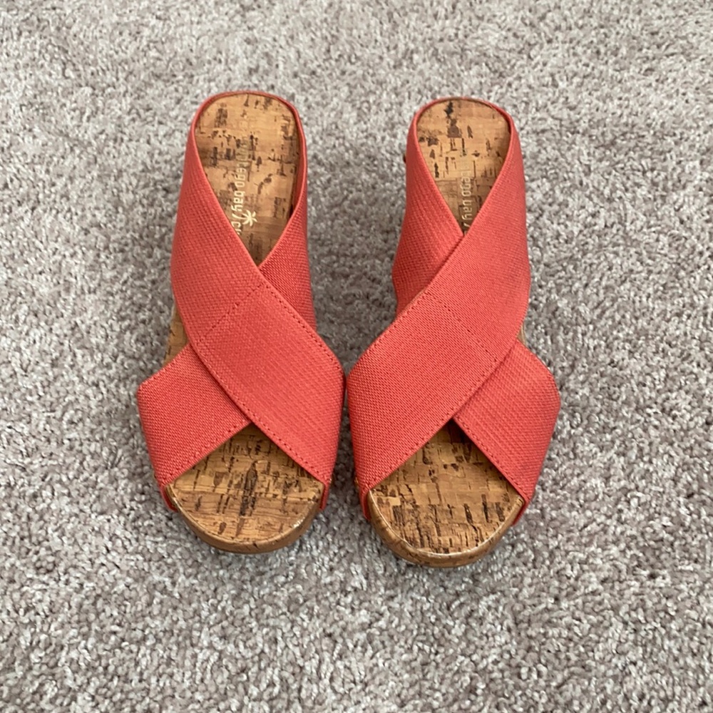 4 inches peach elastic platform in 7.5